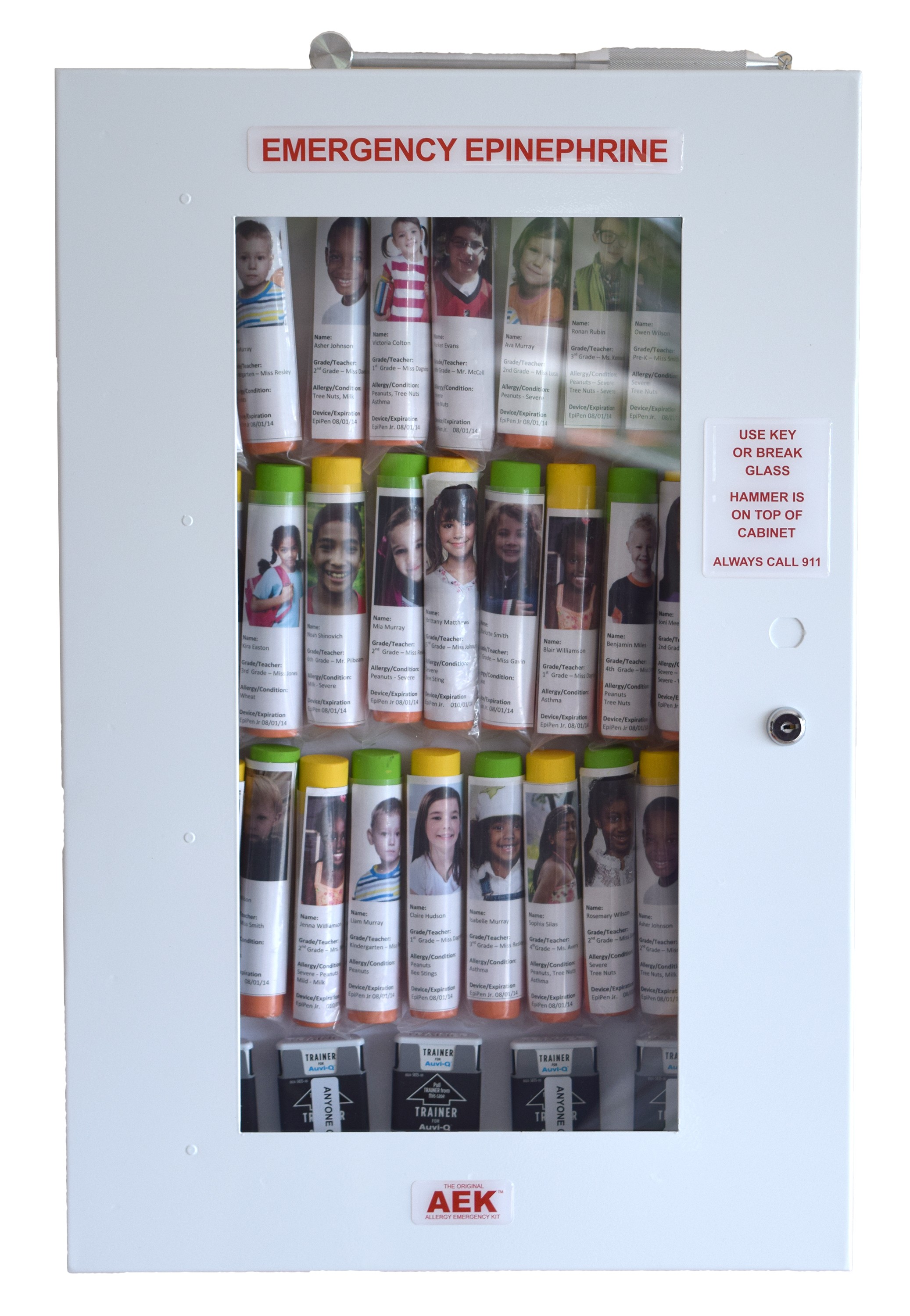 32 Unit School Nurse's Office Emergency Kit Cabinet